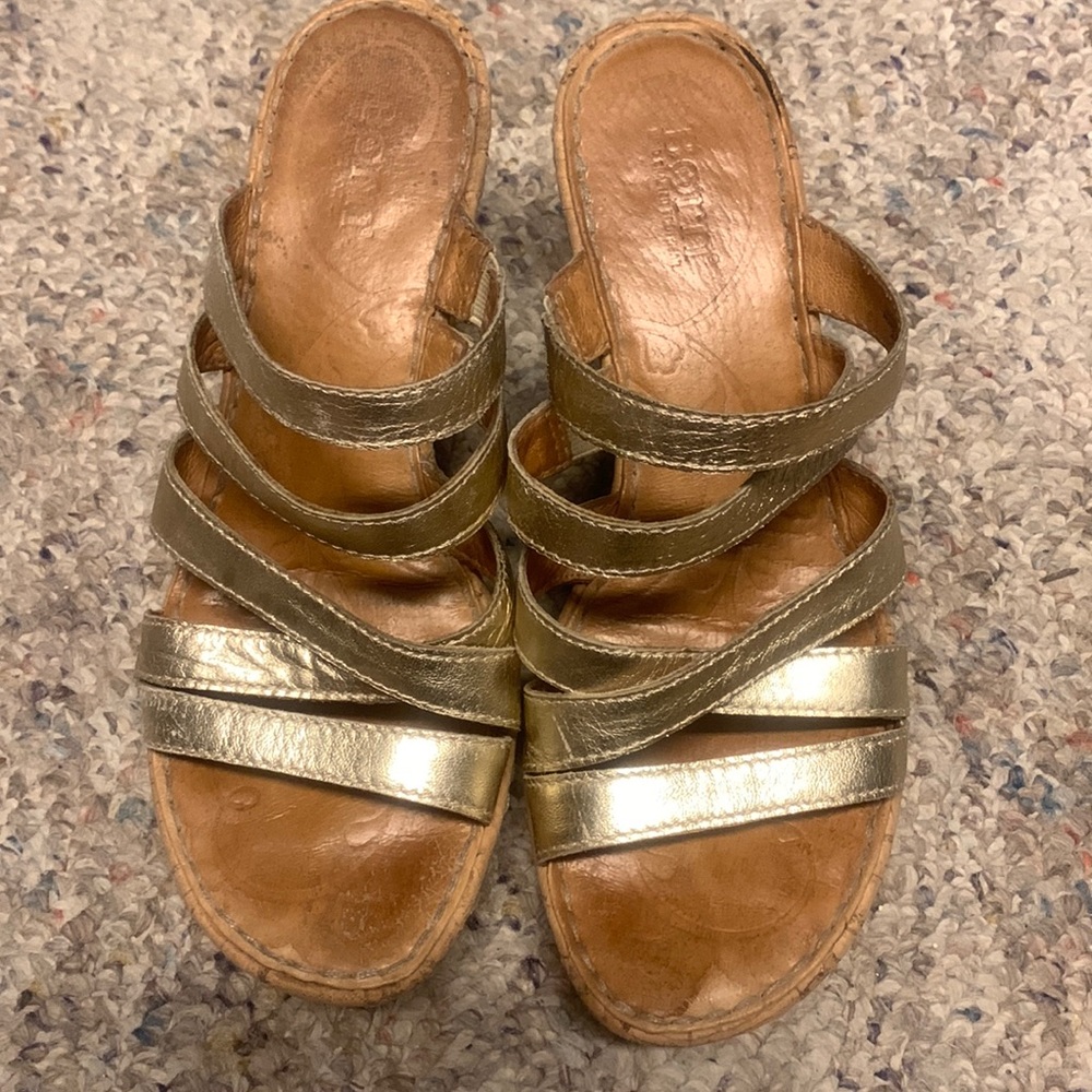 Born Gold Strappy heels